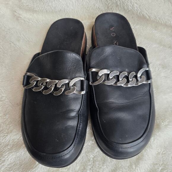 Vionic Black Leather Chain Mules - Picture 2 of 4